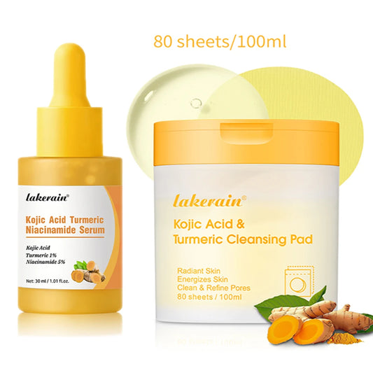 Kojic Acid Turmeric Duo for Face & body Ideal for Troubled Skin & Use After Spot Care Soothing &Calming Skincare Peaceful Pleasures Health and Wellness 2pcs1set