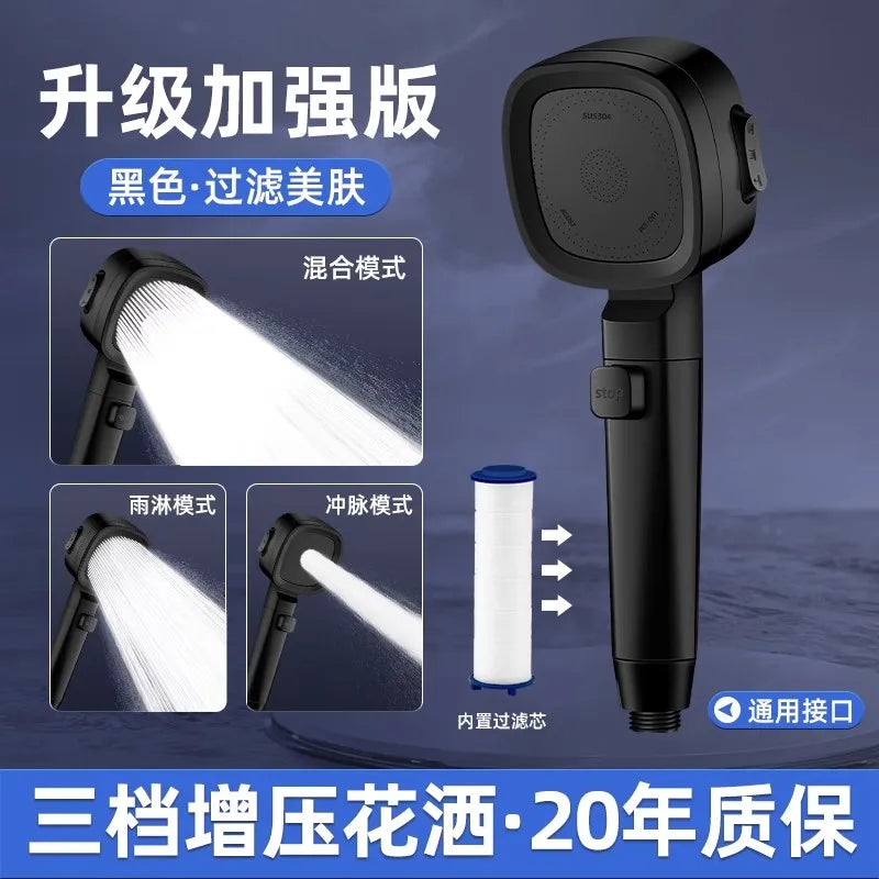 3-Mode High Pressure Water-Saving Handheld Shower Head