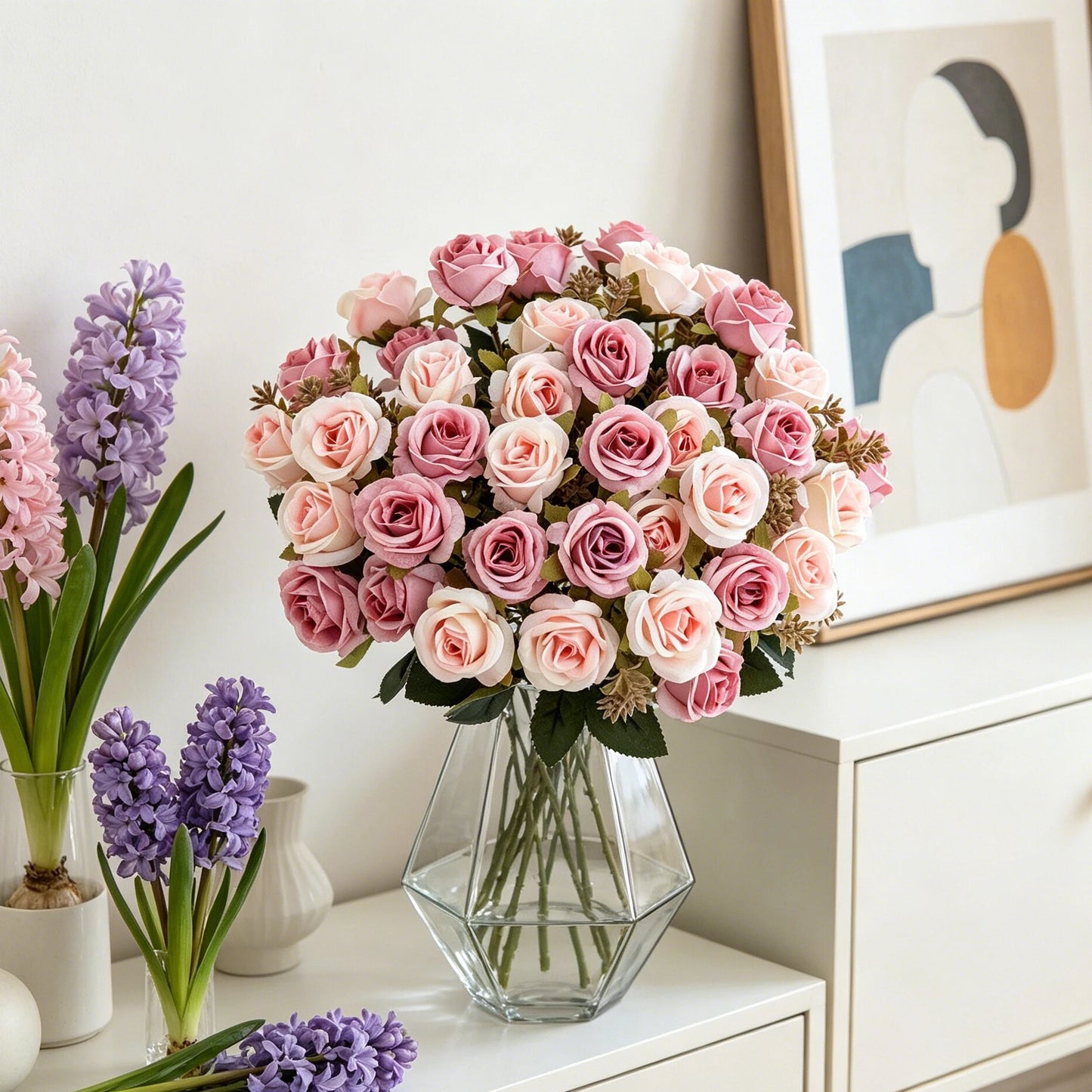 Artificial Silk Rose Carnation Bouquet | Wedding & Home Decor