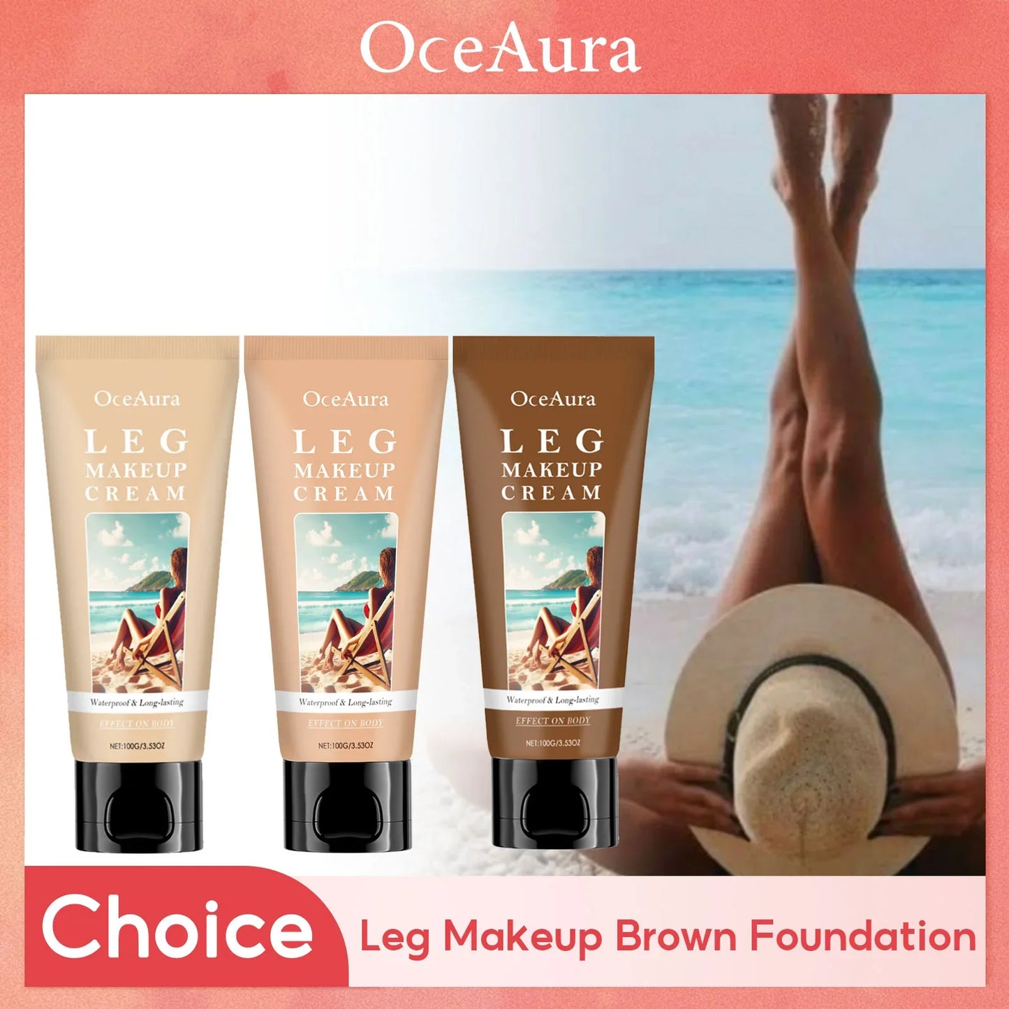 OceAura Leg Makeup Cream – Waterproof Body Concealer Foundation