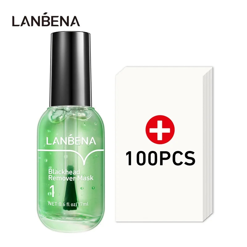 LANBENA Blackhead Remover Mask + Shrinks Pore Serum (Step 1+Step 2) Facial Acne Treatment 17ml Peaceful Pleasures Health and Wellness Blackhead Remover