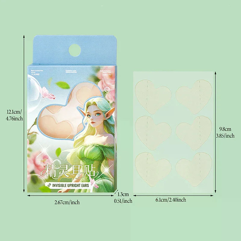 Heart-Shaped Elf Ear Support Stickers Invisible Ear Corrector Earlobe Support Patches Elf Ear Makeup V-Face Stickers Easy Use Peaceful Pleasures Health and Wellness