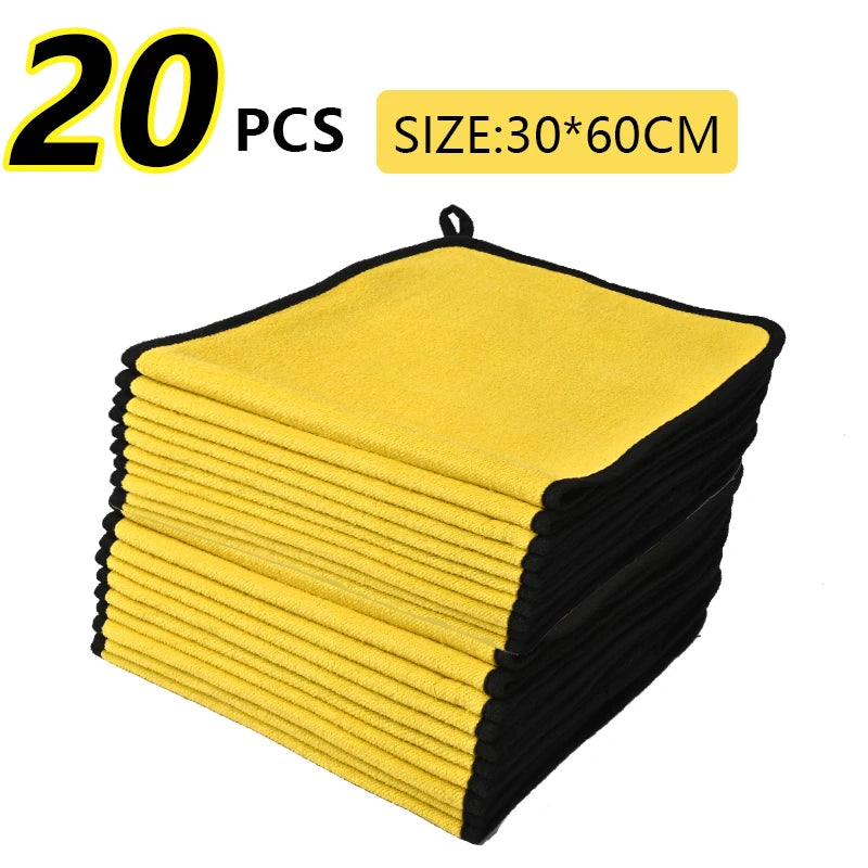 Microfiber Car Wash Towel Nano Ultra Fiber Cloth Towel Car Care Clean Cloth for Car Home Living Clean Wash Cleaning Peaceful Pleasures Health and Wellness 30x60x20pcs
