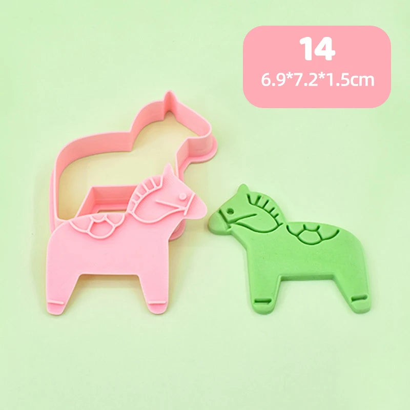 3D Horse Cookie Cutter Stamp | Chinese New Year Baking Mold Cookie Cutter Mold Peaceful Pleasures Health and Wellness 14