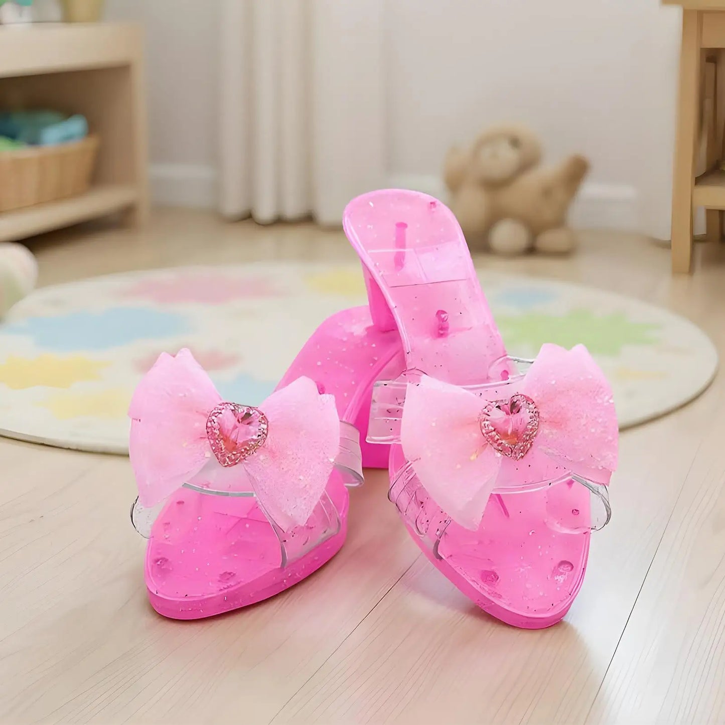 Girls Princess Crystal Dress-Up Shoes | Sparkly Costume Heels