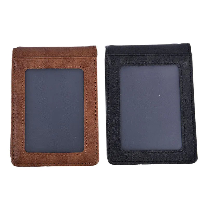 RFID Men's Slim Leather Bifold Money Clip Wallet | 10 Card Slots