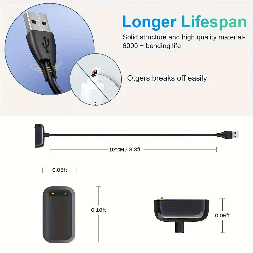 USB Charging Cable for Fitbit Charge 5 & Luxe – 100cm Peaceful Pleasures Health and Wellness