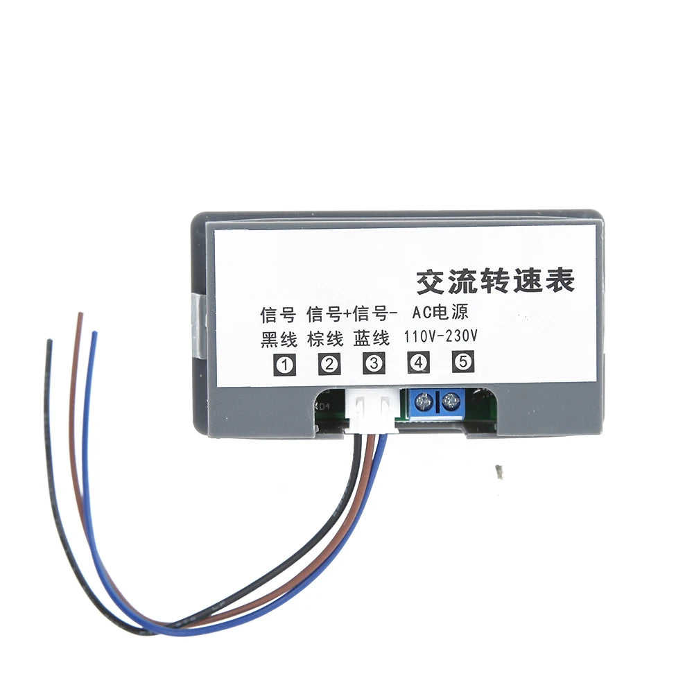 AC220V Digital Speed Meter 4-Digit Tube Display Measurement Accuracy