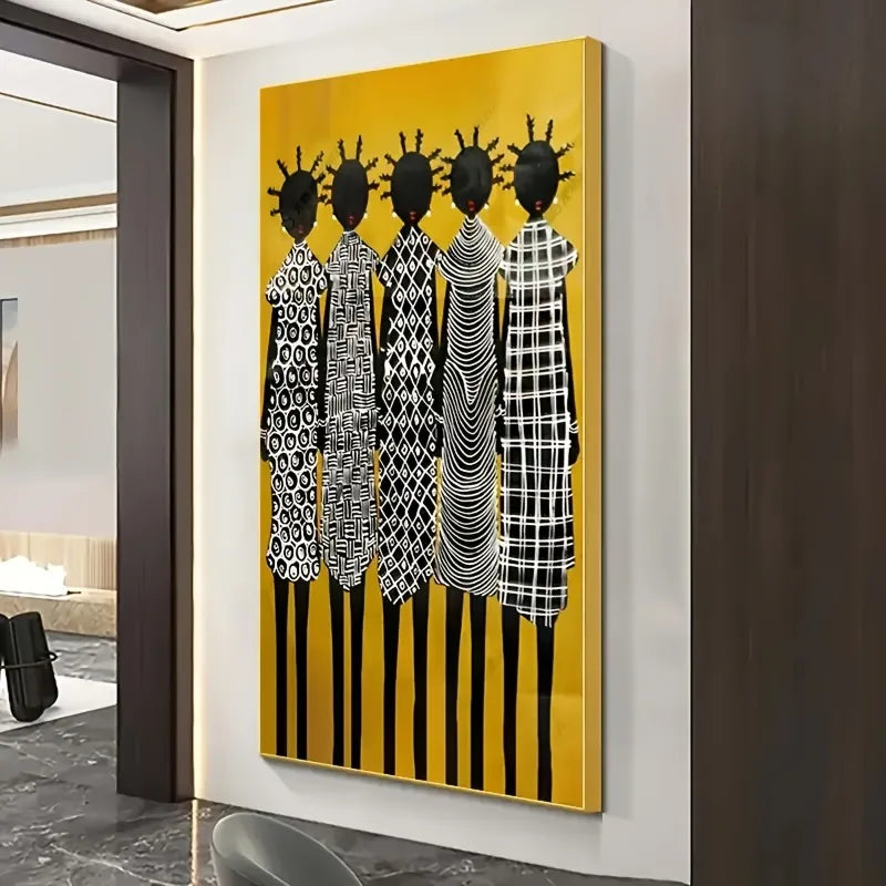 1pc Modern African Tribal Black Female Canvas Art Print, Frameless Large Wall Decor Poster for Living Room and Bedroom Peaceful Pleasures Health and Wellness