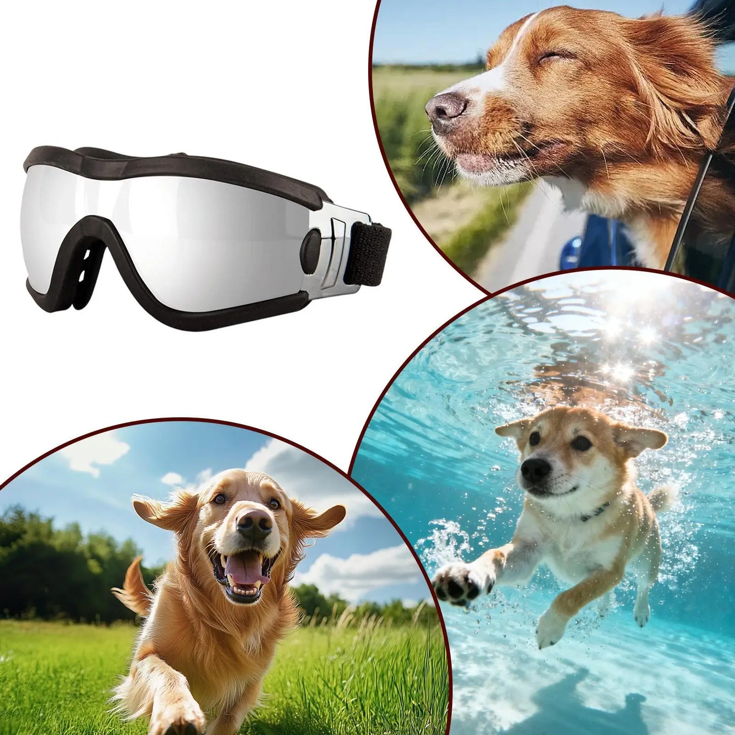 Dog Sunglasses Windproof UV Goggles – Medium & Large Dogs
