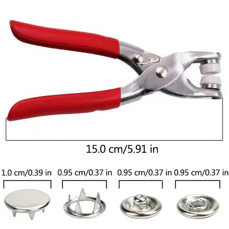 Metal Snap Fastener Kit with Press Pliers – Sewing Tool Set