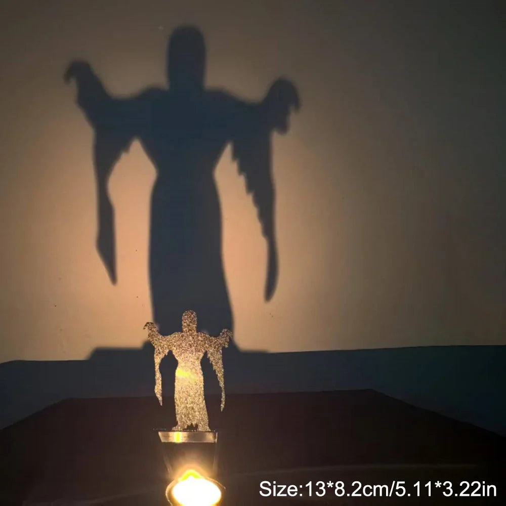 Halloween Candlestick Decoration – Pumpkin & Skull Shadow Set