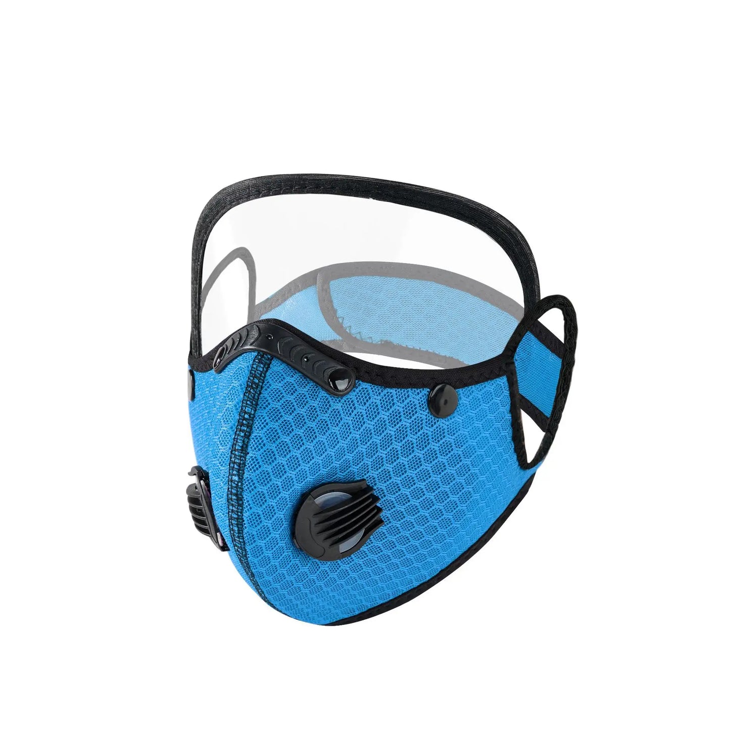 New Cycling Face Mask with Filter Goggles Dust Mask Sport Washable Reusable Facemask for men Bandana Actived Carbon Filters Peaceful Pleasures Health and Wellness light blue
