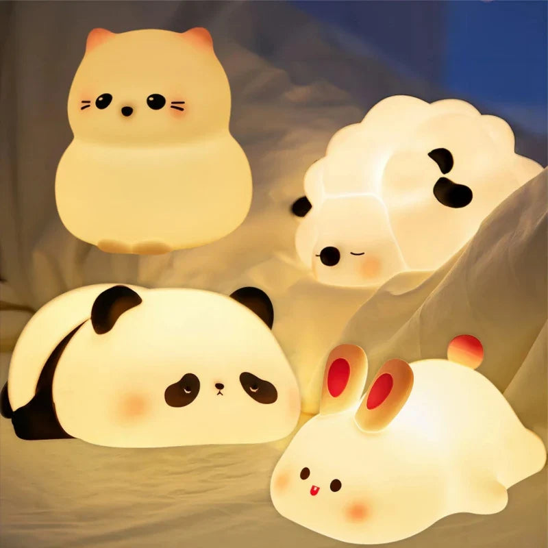 Animal Silicone Night Light – Rechargeable LED Kids Bedside Lamp