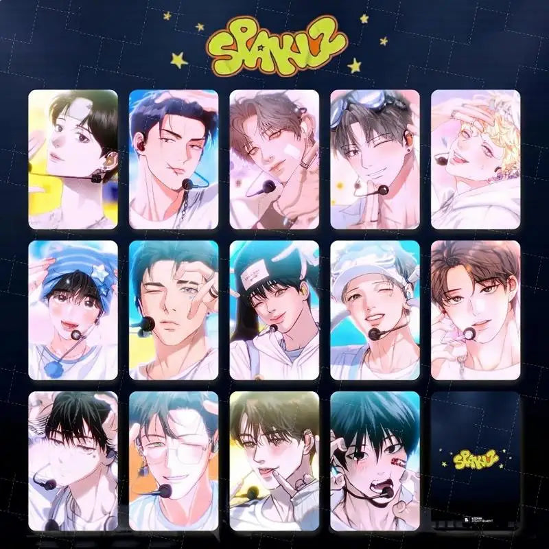 Korean BL Manhwa Photo Cards Anime Couple Character Laser LOMO Comic