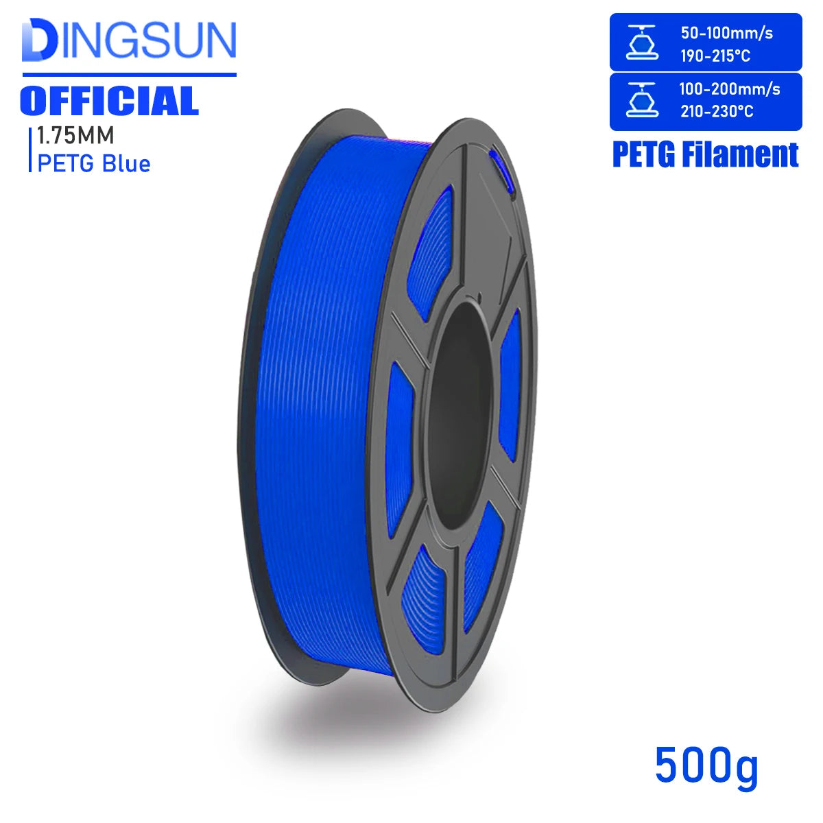 DINGSUN 3D PETG Filament 1.75mm ±0.02mm | FDM Printer Spool