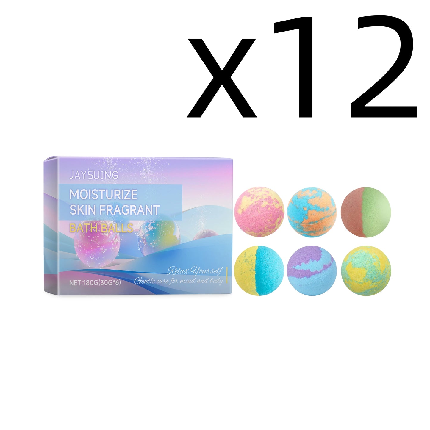 Fragrance Bath Bombs Rich Foaming Soothe Body Moisturize Skin Relaxing Stress Improve Bathing Experience Aromatherapy Bath Ball Peaceful Pleasures Health and Wellness 6pcs Boxed X 12PCS