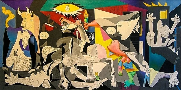 Abstract Wall Art Picture Picasso Famous Painting 《Guernica》Posters Canvas Painting for Modern Living Room Home Office Decor Peaceful Pleasures Health and Wellness 2 40x80cm