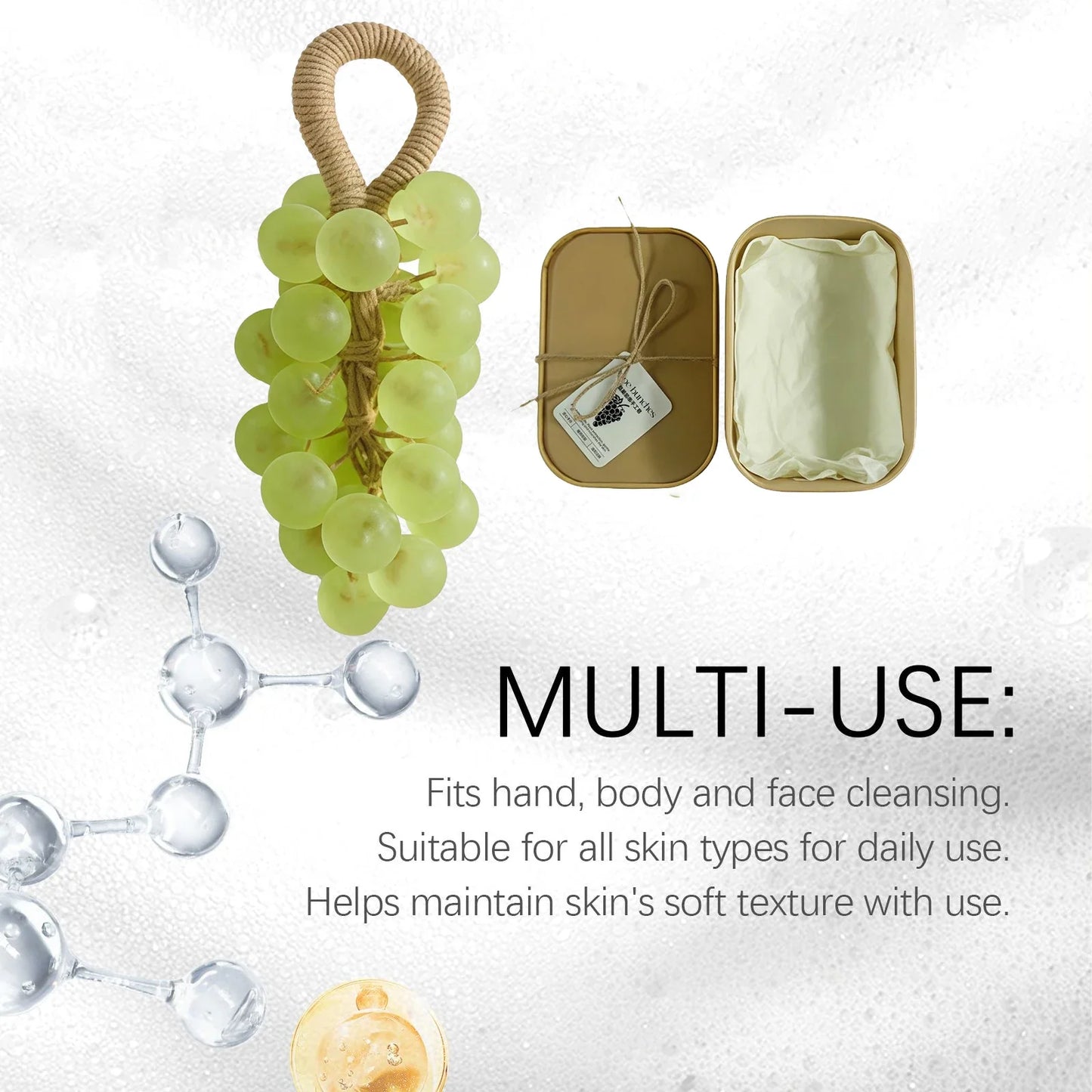 Handmade Grape Bunch Soap Gift Box | Natural Plant Extract Bar