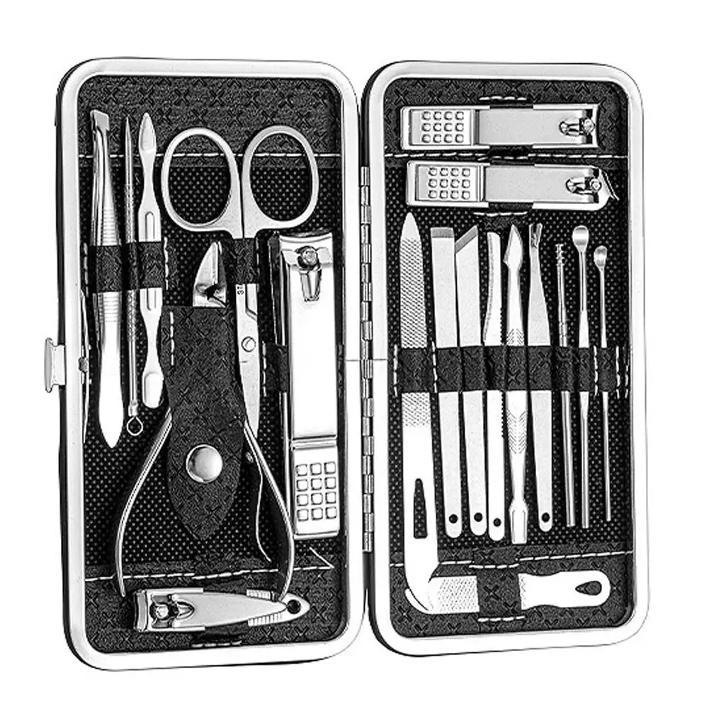 19-Piece Manicure Pedicure Set – Stainless Steel Nail Kit