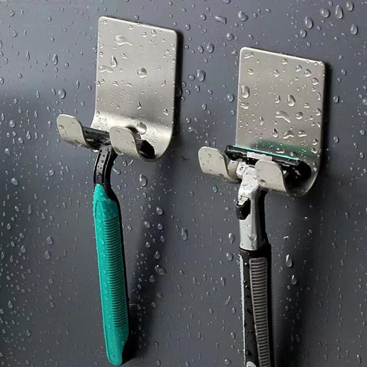 2-Pack Punch-Free Razor Holder & Adhesive Bathroom Hooks Adhesive Wall Hooks Oasis Select 1pc