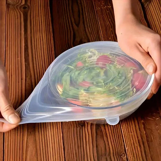 6Pcs Silicone Stretch Lids, Food Bowl Covers, Reusable Food Saving Covers, Retractable Multifunctional Fresh-keeping Lid Peaceful Pleasures Health and Wellness