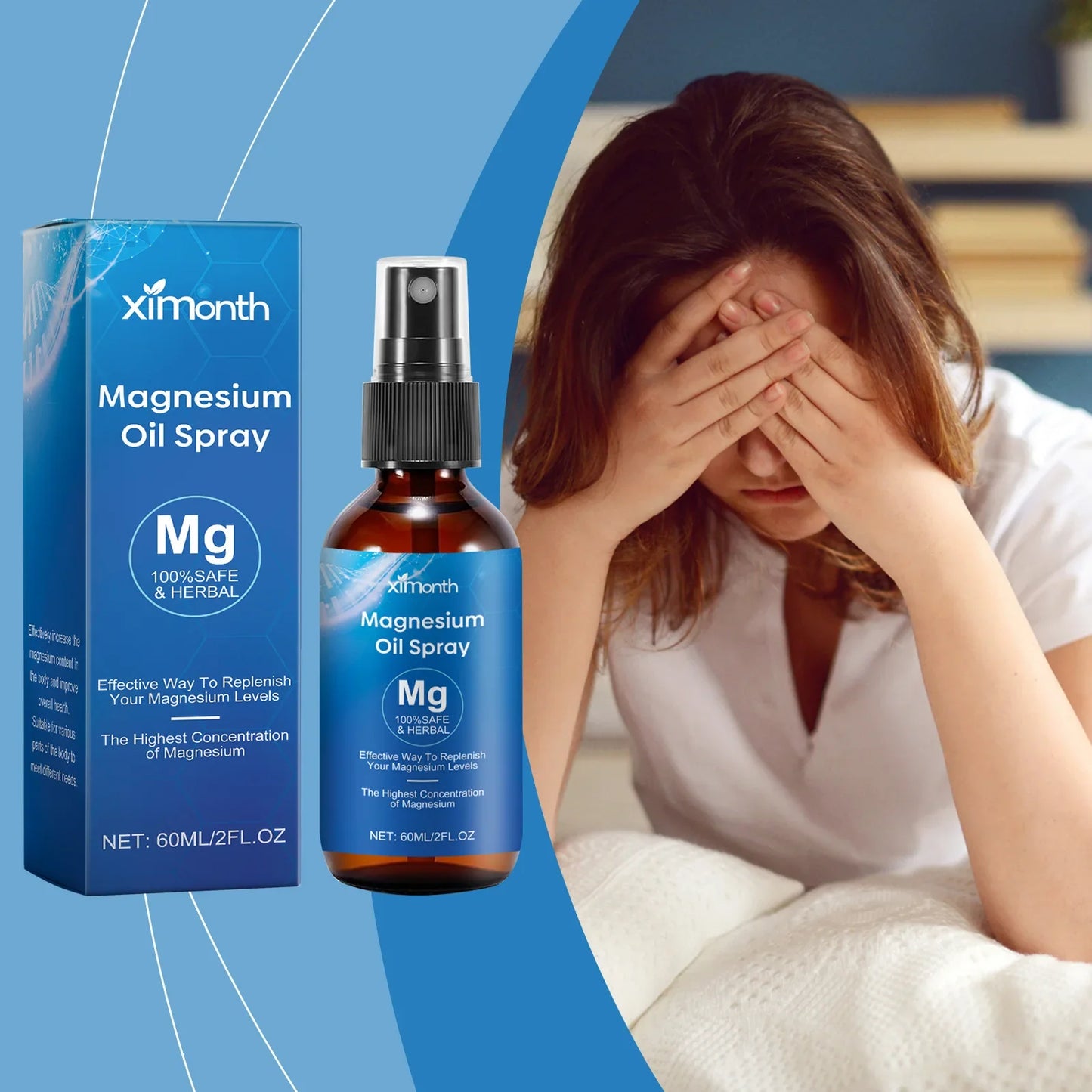 Ximonth Magnesium Oil Spray – Sleep, Muscle Pain & Skin