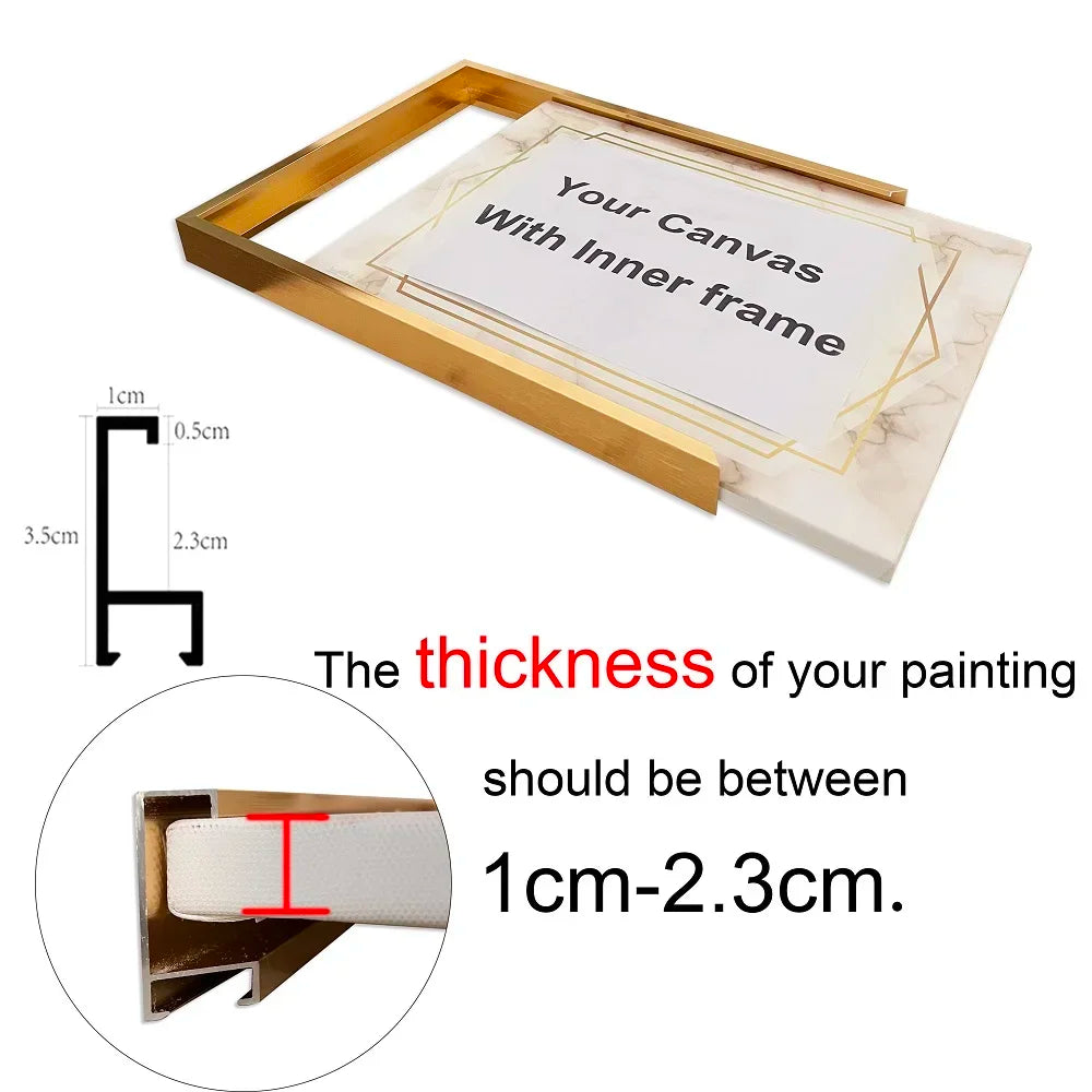 DIY Aluminum Canvas Picture Frame,Frame, Home Decor Art, Small Size Peaceful Pleasures Health and Wellness