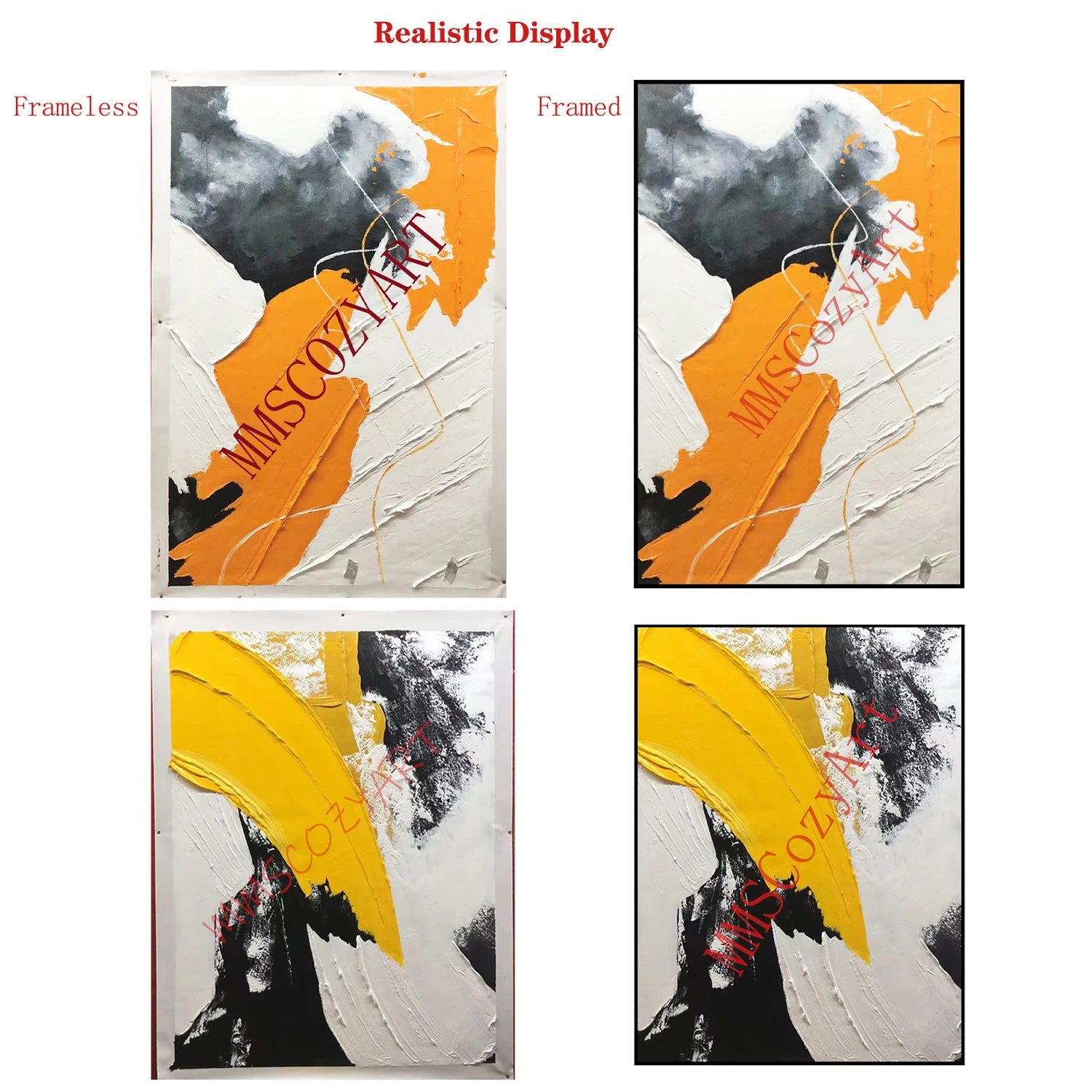 Customized Personalized Gifts High-End Hand-painted Oil Paintings, Abstract Murals, Aluminum Alloy Metal Frames,Modern Wall Art Peaceful Pleasures Health and Wellness