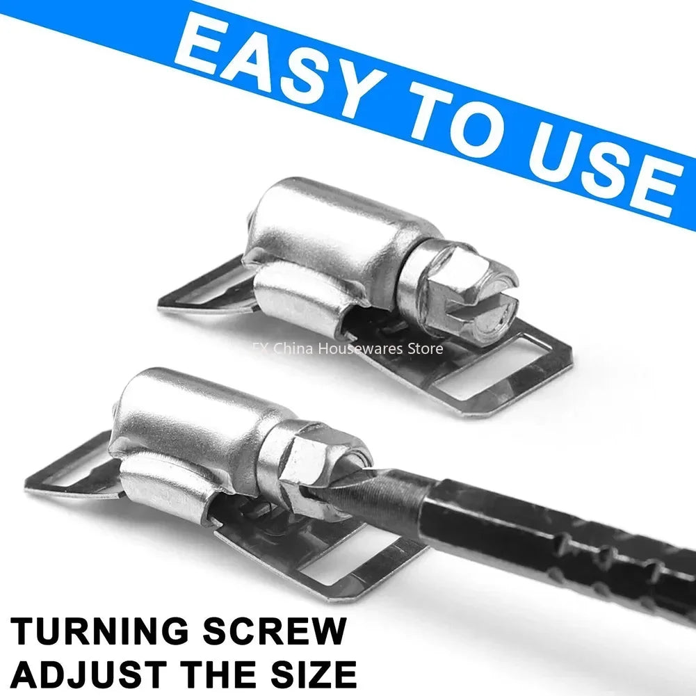 9.8ft Adjustable Large Hose Clamps Worm Gear Stainless Steel Clamp+6 Fasteners Automobiles Accessories Clamp And Fasteners Peaceful Pleasures Health and Wellness