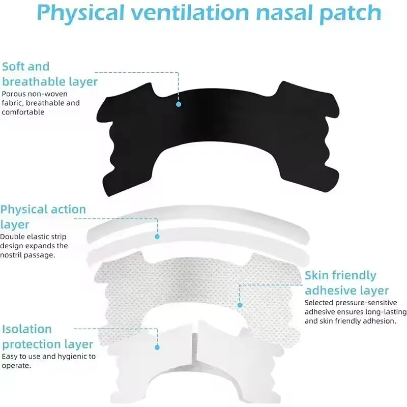 Extra Strength Black Nasal Strips Anti-Snoring | 10/30/60 Pack