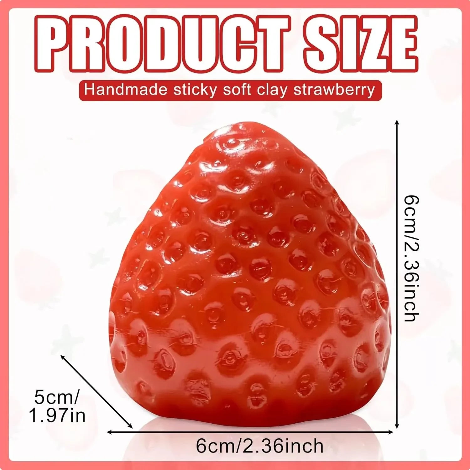 Strawberry Fruit Squeeze Toys Kawaii Sticky Stress Fidget Toy Gift Perfect Desk Accessory for Kids Adults Peaceful Pleasures Health and Wellness