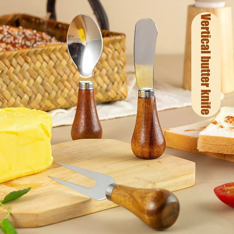 Stainless Steel Cheese Knife Set – Fork, Spreader & Spatula