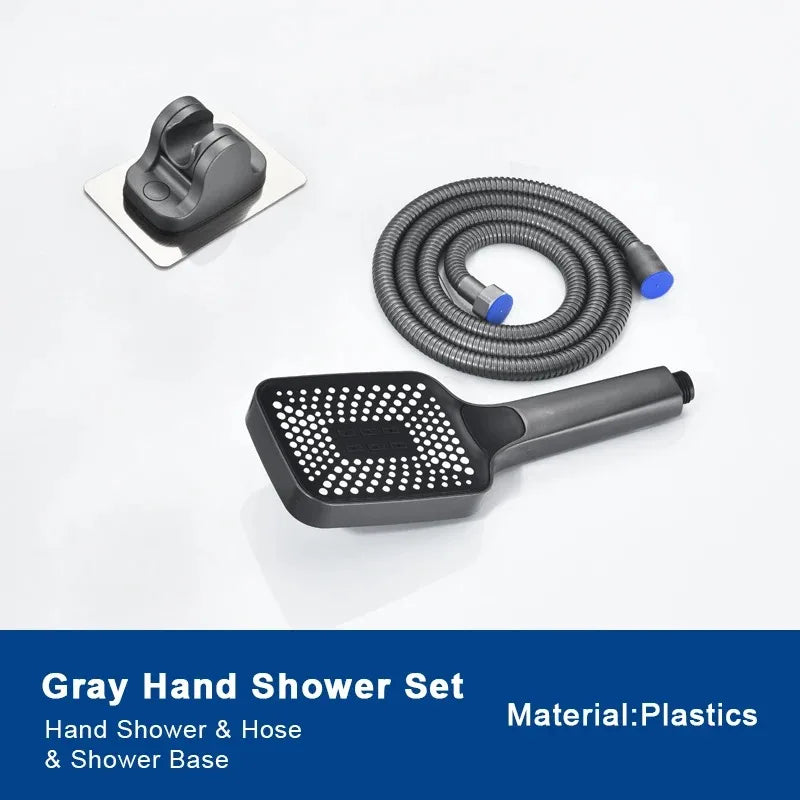 Gray Waterfall Bathtub Faucet & Hand Shower | Brass Wall Mount
