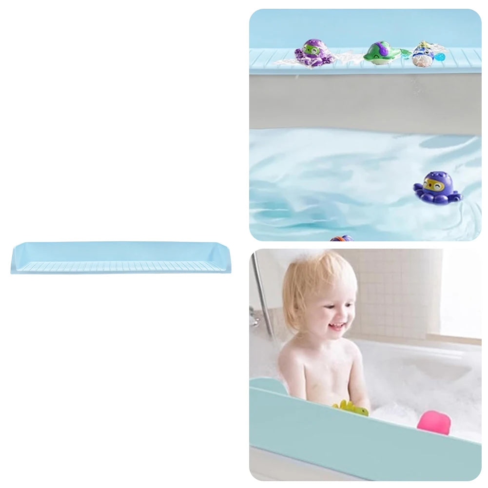Silicone Bathtub Splash Guard & Play Shelf – 11 Suction Cups