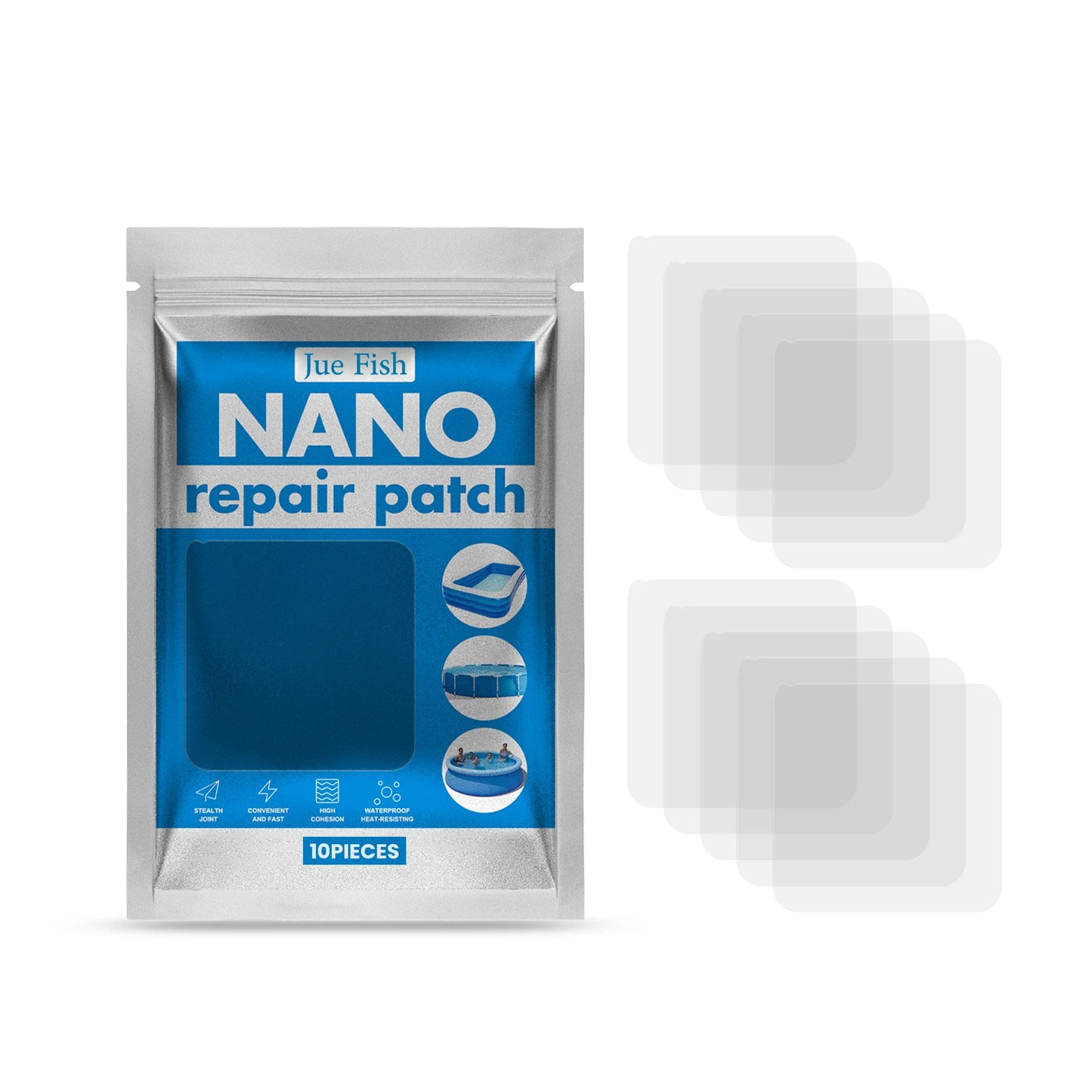 10-Pack Swimming Ring Repair Patch Kit – Waterproof Self-Adhesive