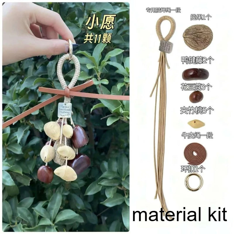Nut Shell Hanging Bell DIY Material Pendant Accessories Natural Bag