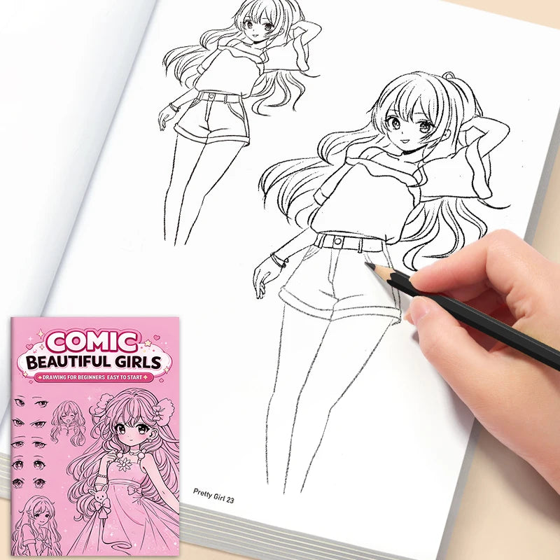 32 Pages Comic Drawing Book Girls Beginners Step Cartoon Art