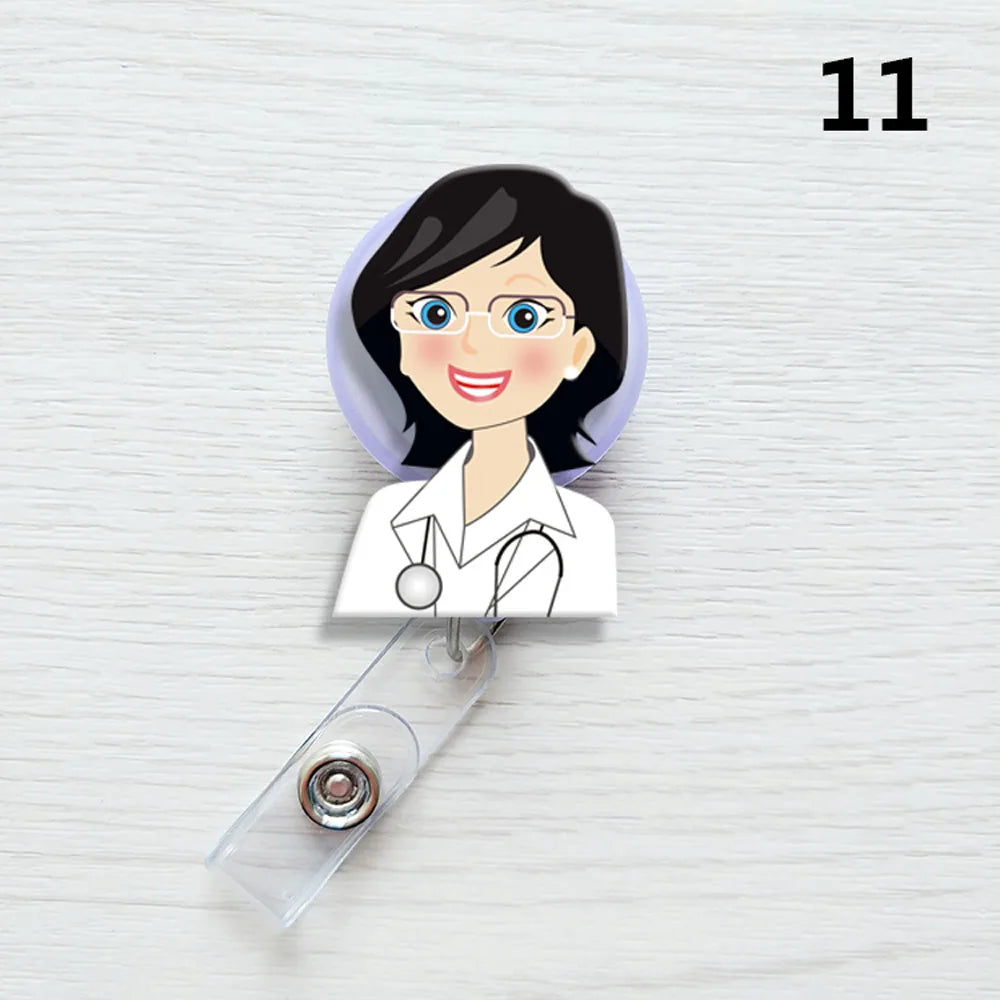 Nurse Exhibiton ID Name Card Badge Reel Doctor Clips Office Supplies Card Holder Clip Badge Holder Clip Name Card Holder Peaceful Pleasures Health and Wellness 11