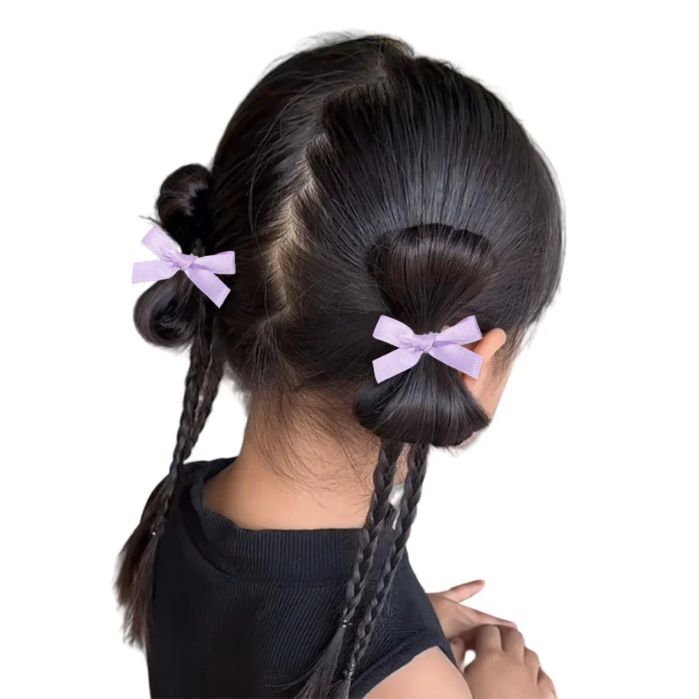 4 8 Girls Bows Mini Hair Clips Metal Hairpin Headwear Barrette