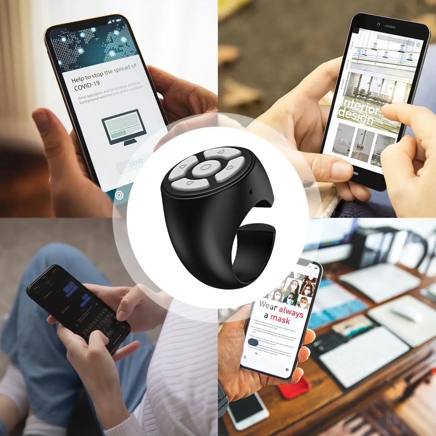 Wireless Finger Ring Bluetooth Remote – Page Turner & Shutter