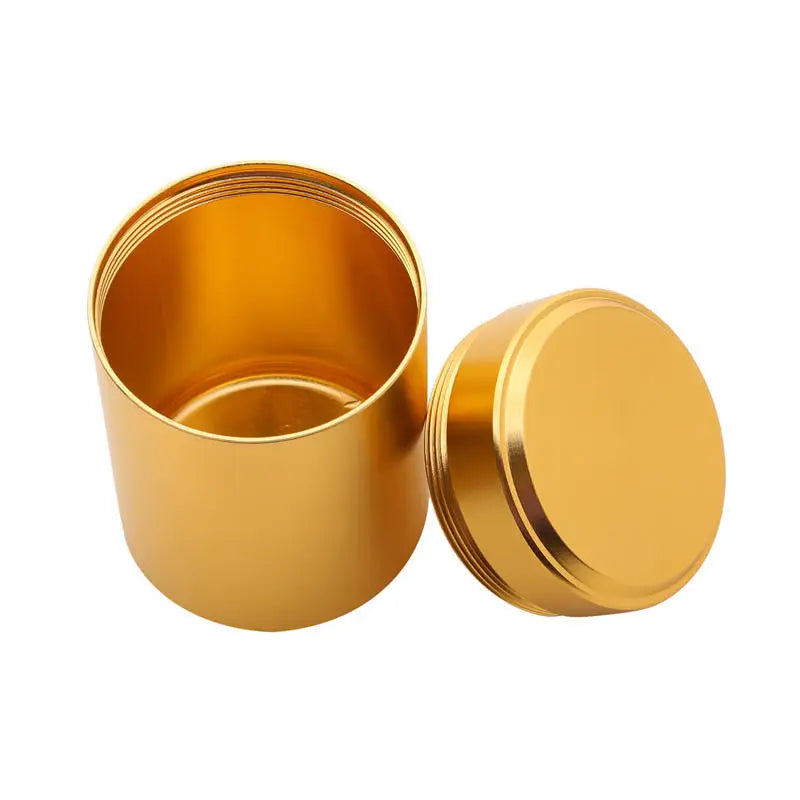 Mini Metal Box Tea Can Small Travel Portable Container Jar Sugar Coffee Caddy Organizer Household Storage Supplies Peaceful Pleasures Health and Wellness Rich gold