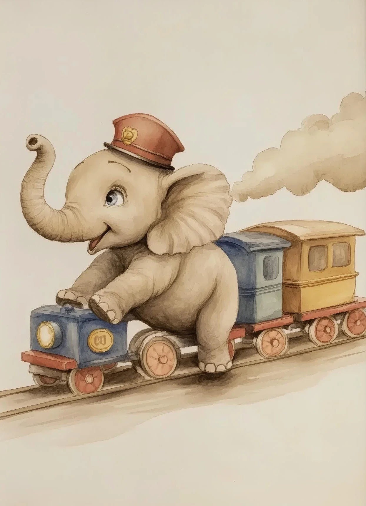 Cartoon Animal Canvas Wall Art | Unframed Modern Poster Print