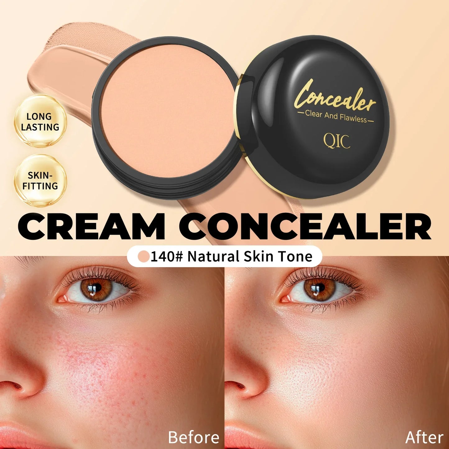 QIC Waterproof Full Coverage Concealer – All Skin Tones