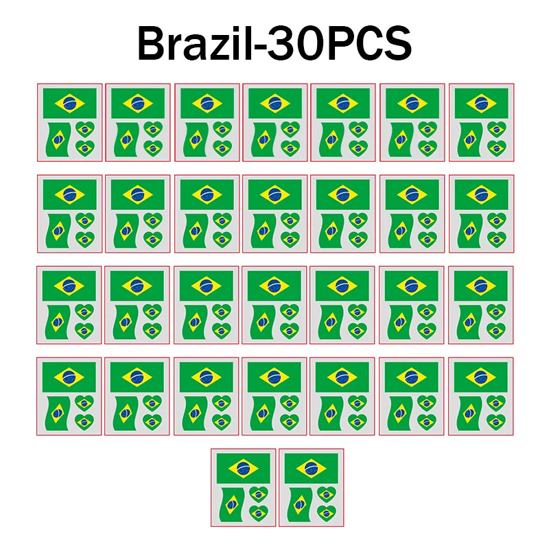 Waterproof Flag Tattoo Stickers – Brazil, USA & Germany Fans