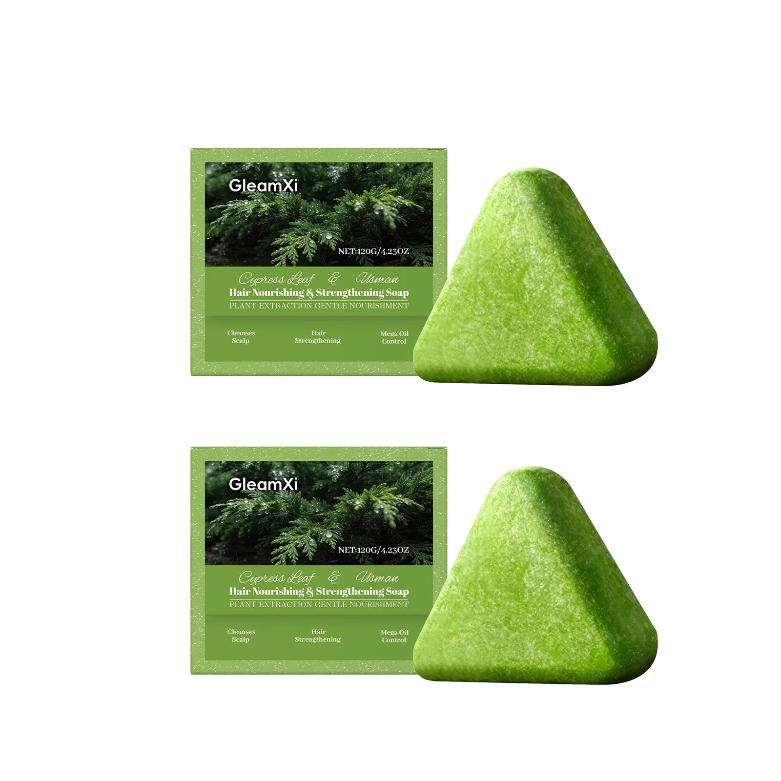 Usman Grass Shampoo Soap Gentle Cleansing Oil Control Volumizing Strengthen Hair Roots Soothing Scalp Repair Smooth Shampoo Soap Peaceful Pleasures Health and Wellness 240g boxed