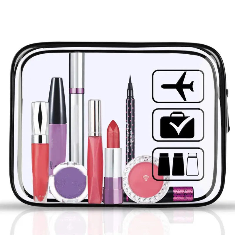 Transparent PVC Makeup Bag for Women Large Capacity Waterproof Handless Travel Toilet Bag Portable Storage Peaceful Pleasures Health and Wellness
