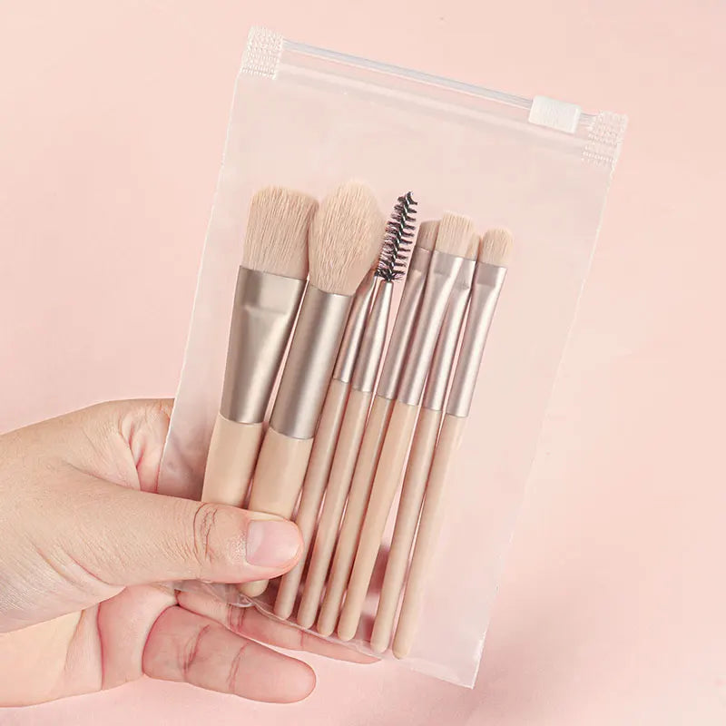 RUNTOIN 8PCS Makeup Brush Set – Face, Eye, Blush & More