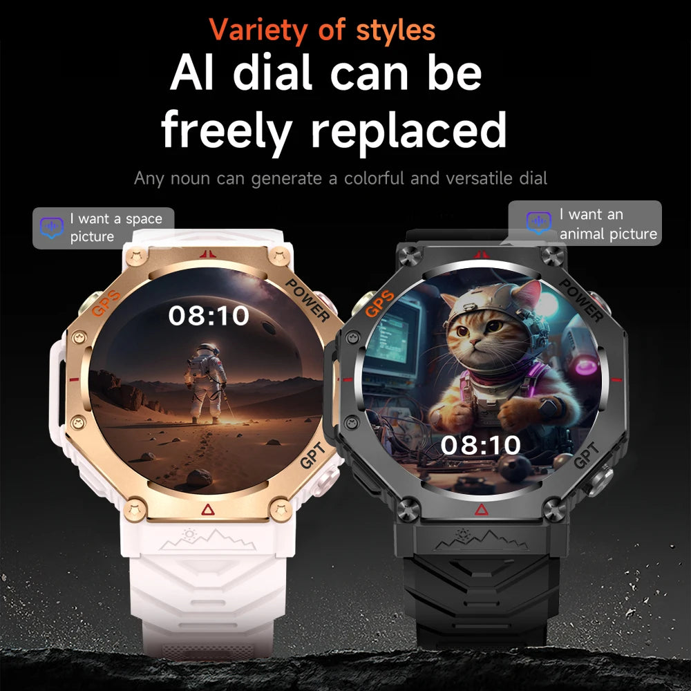 KC91 AI Smart Watch | GPS, Bluetooth Call, IP68, Heart Rate