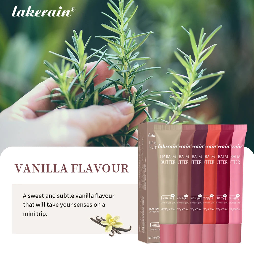 Lakerain Hose Butter Lip Balm Moisturizing Long Lasting Nourishment Daily Care Vanilla Flavour Lip Balm Smoothing Lip Makeup Peaceful Pleasures Health and Wellness